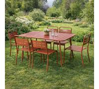 Bergame table de jardin 4 à 6 places 120cm terracotta