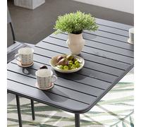 CONCEPT USINE | Table de Jardin 4/6 Places | Design Métal BERGAME Gris | Table Repas Extérieur Rectangle | Structure Acier Robuste | Traitement Anti-UV | Waterproof | Idéal Patio, Terrasse, Balcon