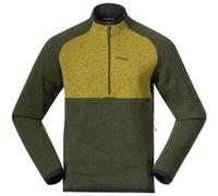Bergans of Norway Kamphaug Knitted Half Zip Dark Olive Green/light Olive Green Taille: S | Tops de ski Outlet | Homme | Vert