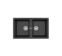 Bergen 85 2C Evier 2 Cuves Quarzex Noir - ROCA A880210940