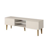 BERGEN Chêne scandinave Armoire RTV, table TV, commode TV, 150-2D, trois portes, couleur BEIGE, 150x48x37 cm, cachemire