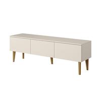 BERGEN Chêne scandinave Armoire RTV, table TV, commode TV, 1503D, trois portes, couleur BEIGE, 150x48x37 cm, cachemire