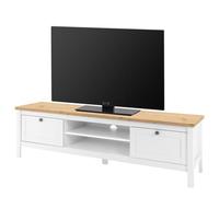 Finori Meuble TV BERGEN 2 tiroirs décor chêne artisan et blanc L160×P45×H40 cm