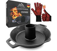 Bergensteiner Support à volaille en Fonte 100% - Rôtissoire à volaille Haut de Gamme - Rôtissoire à Poulet en Fonte - Support Suspendu pour Grill et Four - INCL. frotter Le Poulet