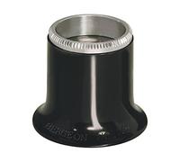 Bergeon 2611-N-4 Loupe d'horloger avec lentille biconvexe 2,5X, monture en plastique noir avec bague vissée et rainurée