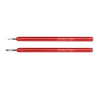 BERGEON 5430 Lot de 2 extracteurs de rouleaux hélicoïdaux en acier finement poli avec poignées en plastique rouge - Convient pour le démontage des aiguilles en douceur - Outil spécial de montre