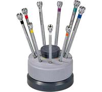 Bergeon 5970 ensemble de 9 broyeurs sur un stand rotatif Ø 0,5 - 2,5 mm