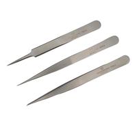 Bergeon 7024-P03 - Assortiment de 3 brucelles d'horloger "B-JET" en acier antimagnétique - 7024-1 7024-3 7024-5