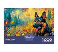 Berger Allemand 1000 Pièces Carton Recy SD Art Vif Puzzle, Décompression Éducative, Cadeau Personnalisé, Décor Mural & Activité Vacances Famille 52x38cm/1000pcs
