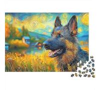 Berger Allemand 1000 Pièces Puzzle Impossible Belle Décoration Familiale GSD en Retour Puzzles Jouets De Jeu pour Adultes Et Enfants 70x50cm/1000pcs