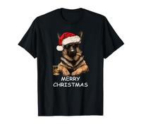 Berger Allemand Buvant du vin de Noël propriétaire Amateur de Chien T-Shirt