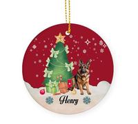 Berger Allemand Céramique Ornements De Noël, avec Ficelle Décoration en Céramique 7.3Cm Décoration De Noël en Porcelaine