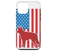 Berger Allemand Chien d'attelage avec Drapeau américain Coque pour iPhone 12 Mini