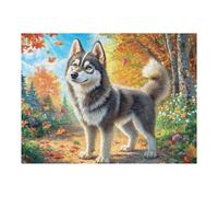 Berger Allemand dans Un Champ de Fleurs 500 Pieces Casse-tête Débutant en Carton Épais Facile Apprentissage Loisir Créatif Passe-Temps Cadeau Créatif Événement Festif Premium 500 PCS