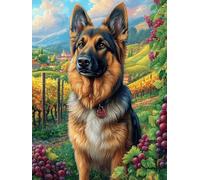 Berger allemand dans une prairie fleurie 1000 Pieces Casse-tête Débutant En Carton Haute Qualité Animal sauvage et animal de compagnie Facile Apprentissage Loisir Créatif Décoration Murale Cadeau Sain