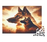 Berger Allemand Duo Puzzle 1000 Éléments Famille Activity À La Maison Jeu De Société Stimulation Cérébrale sans Danger Carton Rigide 70x50cm/1000pcs
