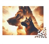 Berger Allemand Duo Puzzle 1000 Pièces Carton Premium pour Couples, Puzzle De Concentration, Temps De Loisir en Intérieur, pour Nouveaux Propriétaires 70x50cm/1000pcs