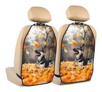 Berger Allemand et Feuilles Qui Tombent,Lot de 2 Tapis de Protection pour siège arrière de Voiture, Organisateur de siège arrière Durable