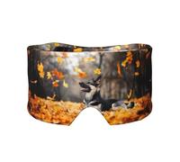 Berger allemand et feuilles qui tombent,Masque pour les yeux bloquant la lumière Cache-yeux et cache-oreilles pour le sommeil