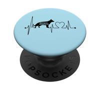 Berger Allemand Heartbeat EKG Dogs are My Cardio PopSockets PopGrip Adhésif