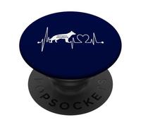 Berger Allemand Heartbeat EKG Dogs are My Cardio PopSockets PopGrip Adhésif