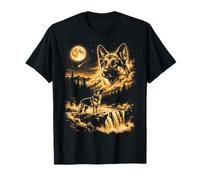 Berger Allemand Hurlant vers la Lune T-Shirt