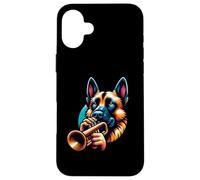 Berger Allemand Jouant Trompette Coque pour iPhone 16 Plus