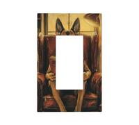 Berger allemand lisant dans un fauteuil en cuir - Plaque murale à bascule simple - Décoration pour la maison, la cuisine, la salle de bain