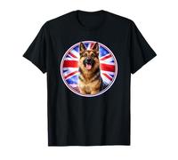 Berger Allemand Mignon Chiot Drapeau Anglais T-Shirt