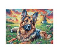 Berger Allemand Mignon Montagne 500 Pièces Puzzle pour Ado en Carton Haute Qualité Épais Facile Débutant Jeu De Société Cadeau Fête des Pères Petit Prix Qualité Premium 500 PCS/52×38cm