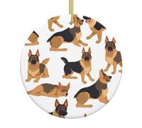 Berger Allemand Ornement Noël Suspension Porcelaine Suspendu pour Famille Intérieur Vacances