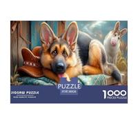 Berger Allemand Puzzle 1000 Pièces Cadeau Unique Ranch Barn Défi Jouet À De Qualité Supérieure Peinture Art pour Adultes Et Enfants À Partir De 14 Ans 38x26cm/1000pcs