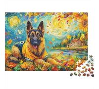 Berger Allemand Puzzle 1000 Pièces - Challenge Zen, Carte Géographique À Assembler, Poster Inclus, Cadeau Éducatif, 38x26cm/1000pcs