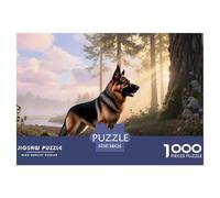 Berger Allemand Puzzle 1000 Pièces Chien de Compagnie - Puzzle Cozy Soir D’Hiver, Carton Premium, Challenge en Duo, Poster pour Déco, 38x26cm/1000pcs