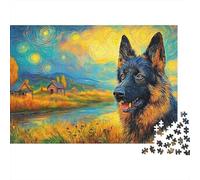 Berger Allemand Puzzle 1000 Pièces - Détente Garantie, Défi Ludique pour Adultes, Déco Artistique, Poster + Cadeau Prêt, 38x26cm/1000pcs