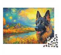 Berger Allemand Puzzle 1000 Pièces - Détente Garantie, Défi Ludique pour Adultes, Déco Artistique, Poster + Cadeau Prêt, 38x26cm/1000pcs
