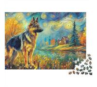 Berger Allemand Puzzle 1000 Pièces - Détente Garantie, Défi Ludique pour Adultes, Déco Artistique, Poster + Cadeau Prêt, 38x26cm/1000pcs
