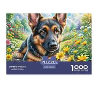 Berger Allemand Puzzle 1000 Pièces DIY Divertissement Puzzles Classiques Chien de Compagnie Illustration Colorée pour Adultes Et Enfants À Partir De 14 Ans70x50cm/1000pcs