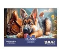 Berger Allemand Puzzle 1000 Pièces Jouet en Bois Cadeau Unique De l'art De La Décoration Ranch Barn Challenge Toy Adultes & Enfants des 14 Ans 52x38cm/1000pcs