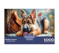 Berger Allemand Puzzle 1000 Pièces Jouet en Bois Cadeau Unique Décoration Intérieure Ranch Barn Challenge Toy Adultes Et Enfants À Partir De 14 Ans 38x26cm/1000pcs