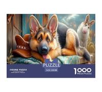 Berger Allemand Puzzle 1000 Pièces Jouet en Bois Divertissement Créatif Décoration Intérieure Ranch Barn Challenge Toy Adultes Et Enfants À Partir De 14 Ans 52x38cm/1000pcs