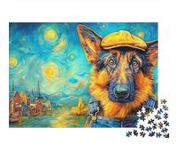 Berger Allemand Puzzle 1000 Pièces Loyal Bold Vivid Berger allemands Puzzle De Haute Qualité À Découpe Précise, Détente Et Concentration pour Adultes 52x38cm/1000pcs