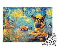 Berger Allemand Puzzle 1000 Pièces Loyal Bold Vivid Berger allemands Puzzle De Haute Qualité en Carton, Détente Et Concentration pour Adultes Et Loisirs en Famille 38x26cm/1000pcs