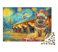 Berger Allemand Puzzle 1000 Pièces Loyal Bold Vivid Berger allemands Puzzle De Haute Qualité pour Concentration Et Détente, Idéal pour Adultes Et Loisirs en Famille 70x50cm/1000pcs