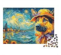 Berger Allemand Puzzle 1000 Pièces - Puzzle Cozy Soir D’Hiver, Carton Premium, Challenge en Duo, Poster pour Déco, 52x38cm/1000pcs