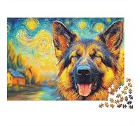 Berger Allemand Puzzle 1000 Pièces - Puzzle Cozy Soir D’Hiver, Carton Premium, Challenge en Duo, Poster pour Déco, 70x50cm/1000pcs