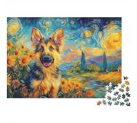 Berger Allemand Puzzle 1000 Pièces - Puzzle Cozy Soir D’Hiver, Carton Premium, Challenge en Duo, Poster pour Déco, 38x26cm/1000pcs