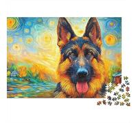 Berger Allemand Puzzle 1000 Pièces - Relaxant & Créatif, Puzzle D’Art, Activité Famille, Bois/Carton Recyclé, 38x26cm/1000pcs