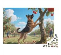 Berger Allemand Puzzle Coloré 1000 Pièces Pet Mignon Adultes Enfants Jeux Cadeaux Décoration pour La Maison Puzzle Impossible Jeux Éducatifs 1000pcs (75x50cm)