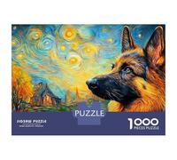 Berger Allemand Puzzle en Carton Épais 1000 Pièces pour Adultes, Majestueux Chien, Jeu Éducatif, Détente, Cadeau Amusant, Décoration Murale 38x26cm/1000pcs